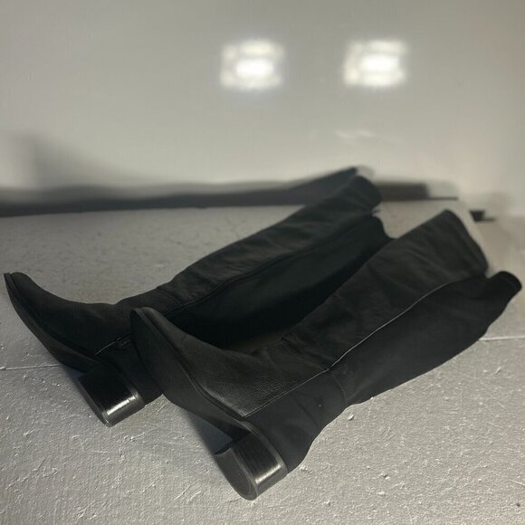 Lane Bryant SZ 7W  Letizia Black leather above knee boot Timeless Edgy Essential - Picture 7 of 10